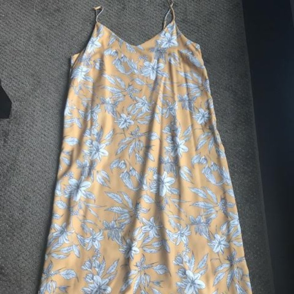 Yellow Silk Floral Sundress from Frank and Oak
